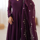 Embroidered Fandy Silk Designer Gown Set