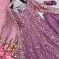 Embroidered Fandy Silk Gown Set with Dupatta and Pant