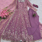 Embroidered Fandy Silk Gown Set with Dupatta and Pant