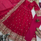 Embroidered Fandy Silk Gown Set with Dupatta and Pant