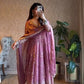 Embroidered Fandy Silk Gown Set with Dupatta and Pant