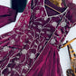 Embroidered Fandy Silk Kurti Sharara Set