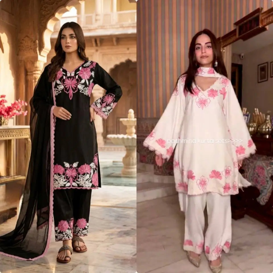 Embroidered Farshi Palazzo Suit Set for Festive and Family Occasions
