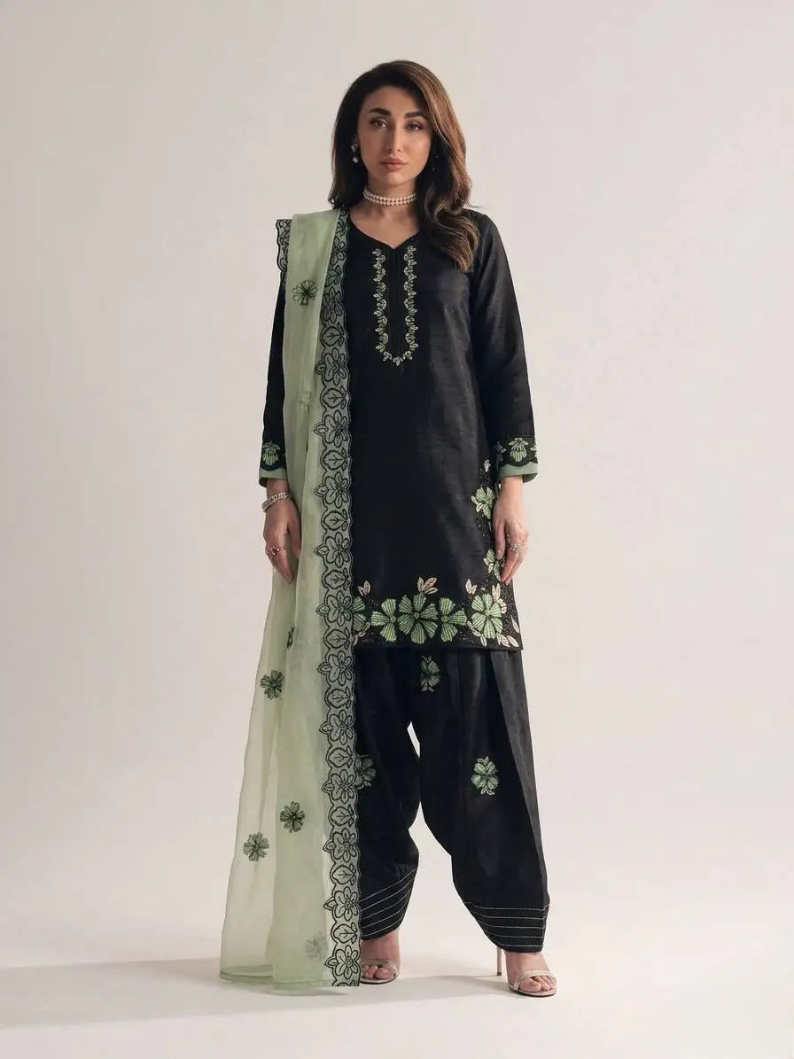 Embroidered Farshi Pant Suit Set for Festive and Wedding Wear