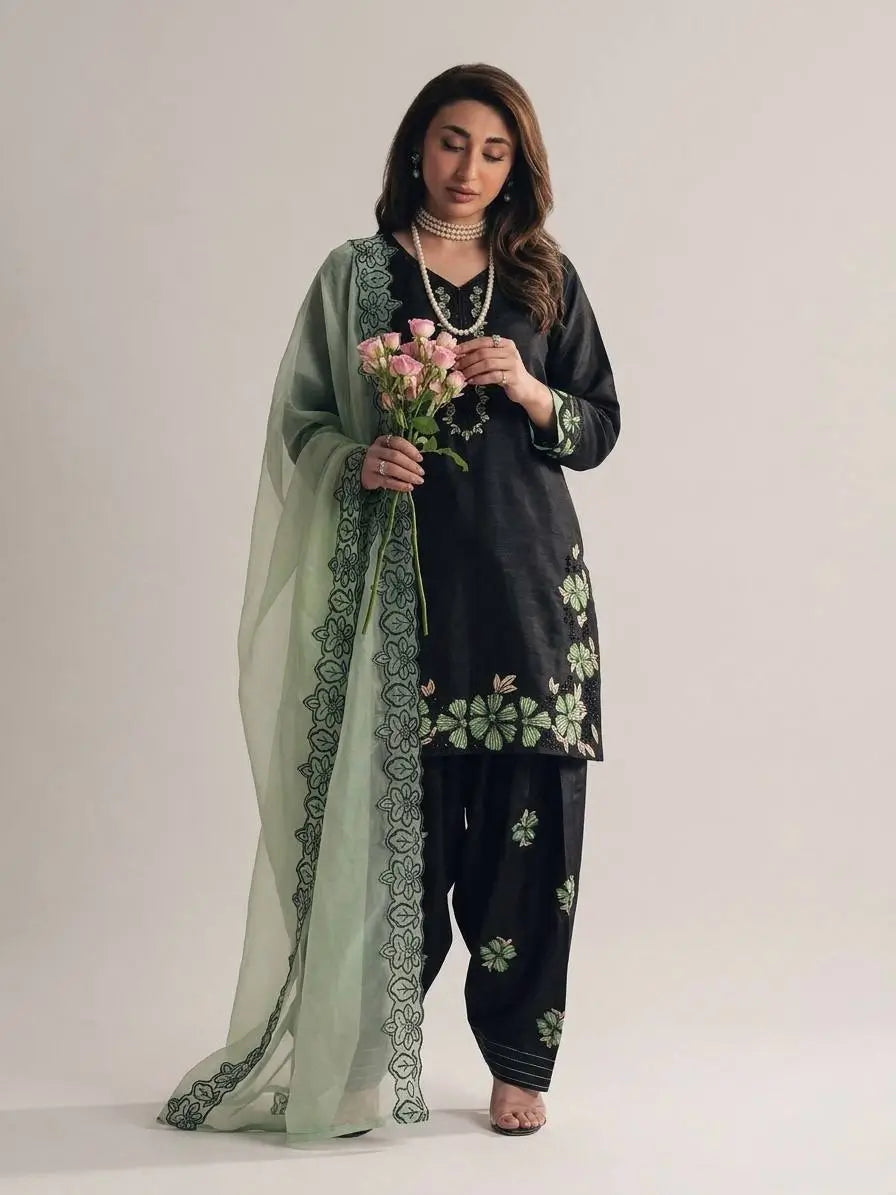 Embroidered Farshi Pant Suit Set for Festive and Wedding Wear