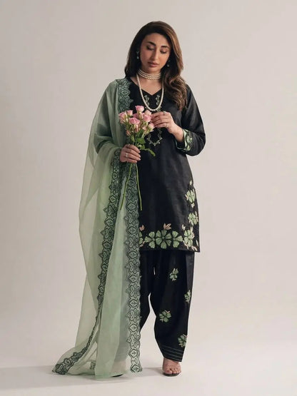 Embroidered Farshi Pant Suit Set for Festive and Wedding Wear