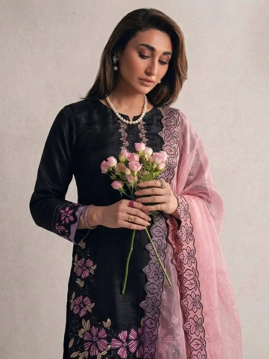 Embroidered Farshi Pant Suit Set for Festive and Wedding Wear