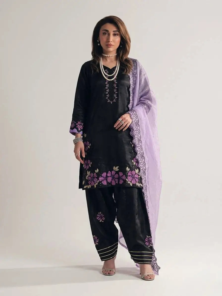 Embroidered Farshi Pant Suit Set for Festive and Wedding Wear