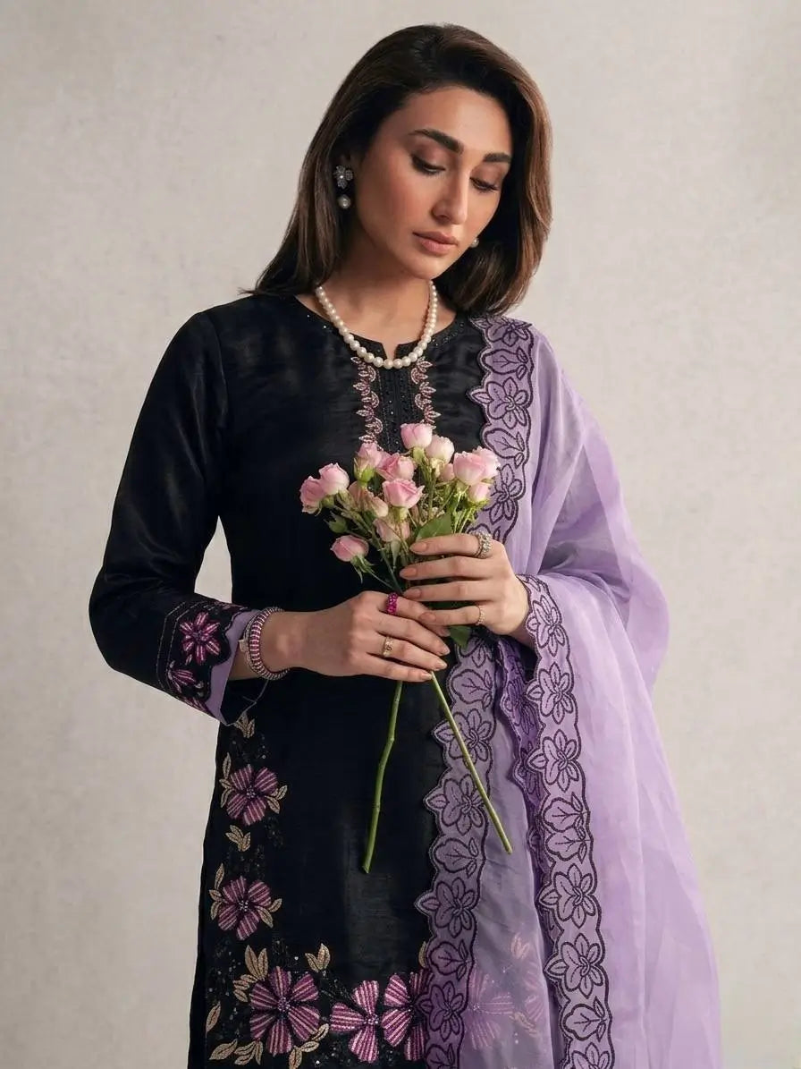 Embroidered Farshi Pant Suit Set for Festive and Wedding Wear