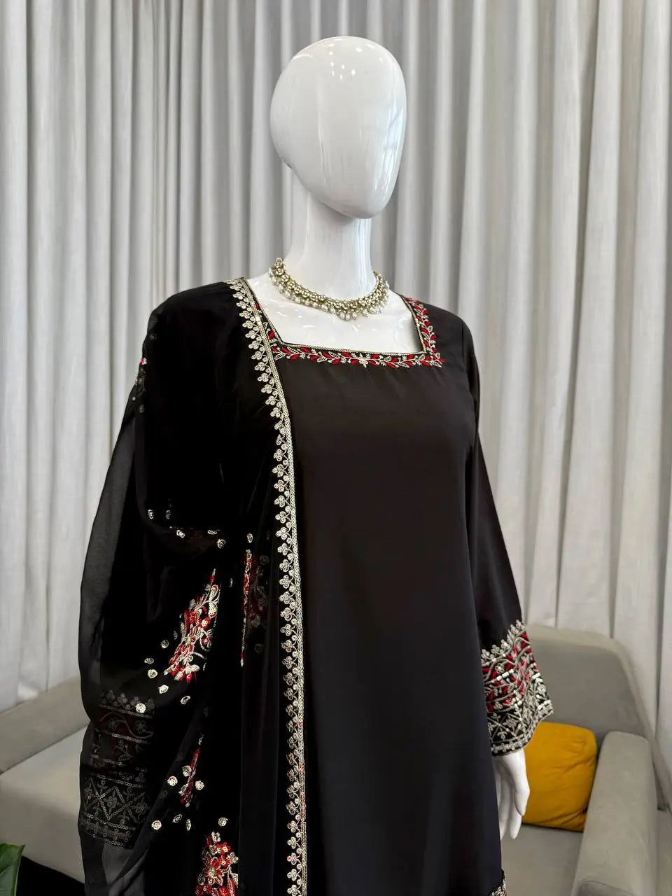 Embroidered Farshi Plazo Suit for Festive and Wedding Occasions
