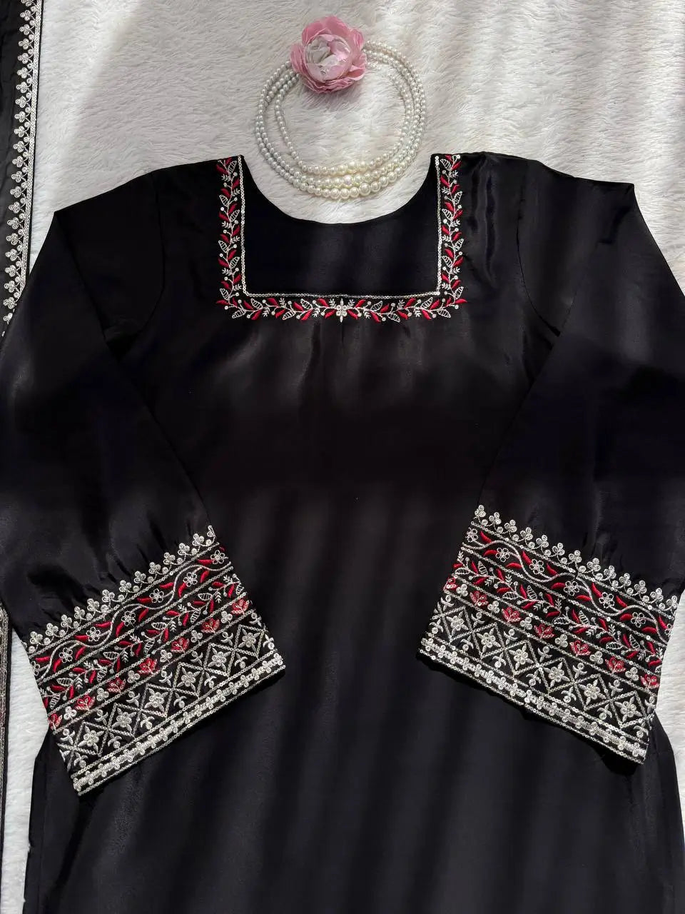 Embroidered Farshi Plazo Suit for Festive and Wedding Occasions