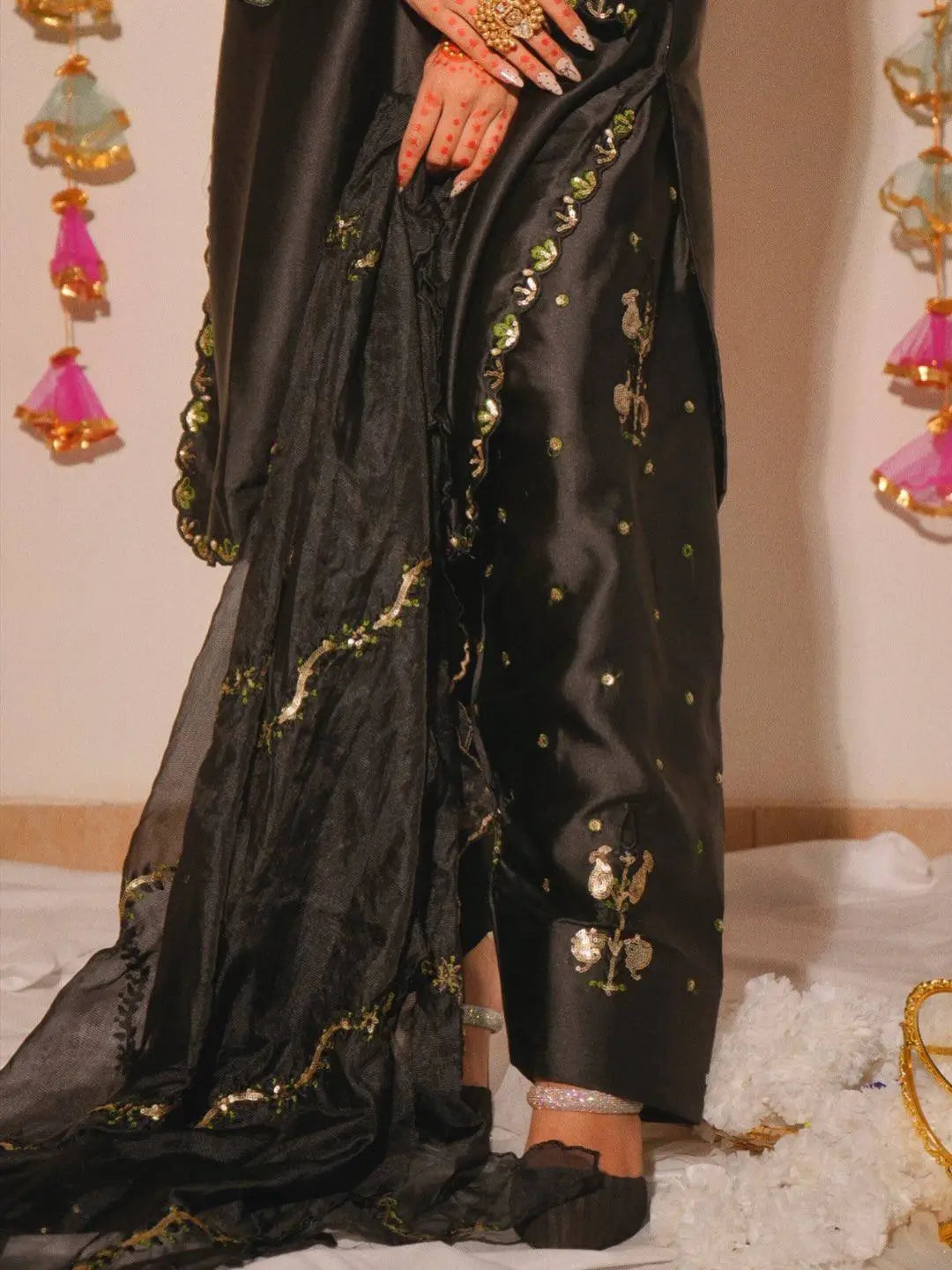 Embroidered Farshi Salwar Suit Set for Festive and Wedding Wear