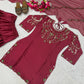 Embroidered Farshi Salwar Suit Set for Festive and Wedding Wear