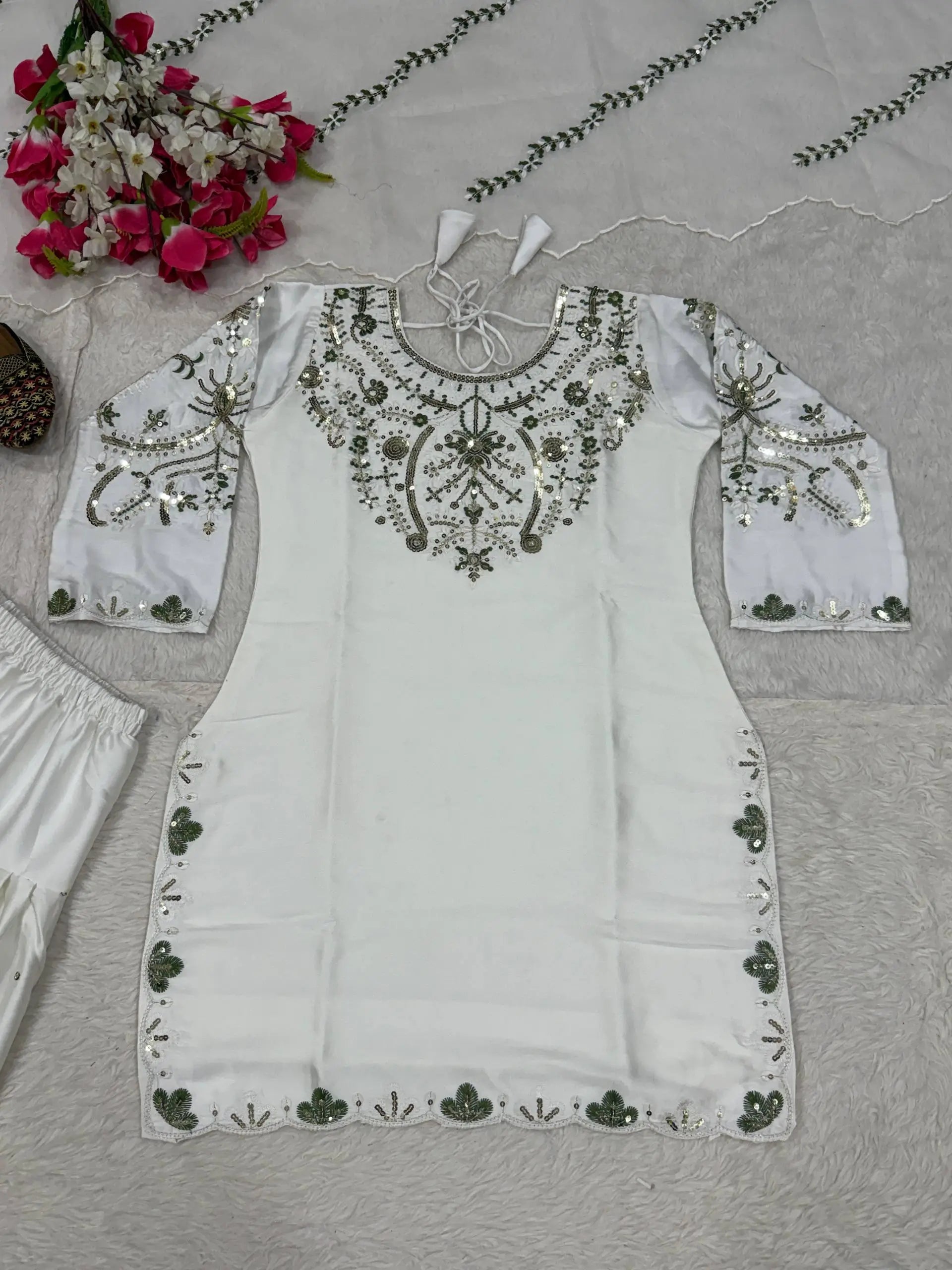 Embroidered Farshi Salwar Suit Set for Festive and Wedding Wear