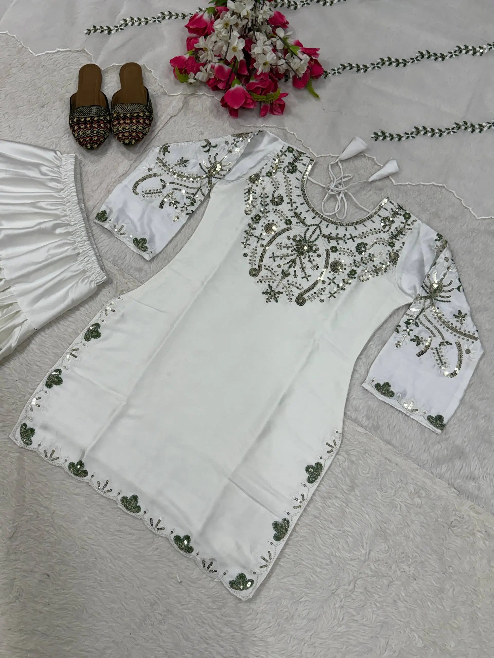 Embroidered Farshi Salwar Suit Set for Festive and Wedding Wear