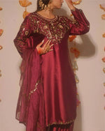 Embroidered Farshi Salwar Suit Set for Festive and Wedding Wear