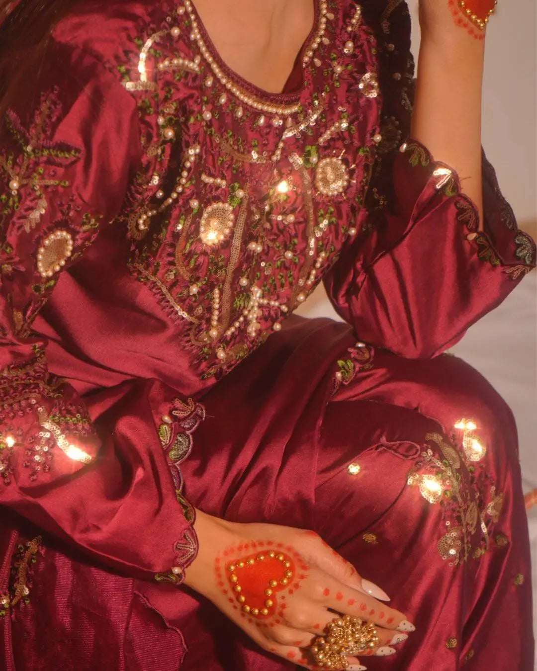 Embroidered Farshi Salwar Suit Set for Festive and Wedding Wear