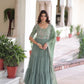 Embroidered Faux Blooming Anarkali Gown Set