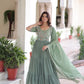 Embroidered Faux Blooming Anarkali Gown Set