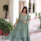 Embroidered Faux Blooming Anarkali Gown Set