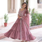 Embroidered Faux Blooming Anarkali Gown Set