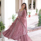 Embroidered Faux Blooming Anarkali Gown Set