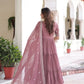 Embroidered Faux Blooming Anarkali Gown Set