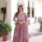 Embroidered Faux Blooming Anarkali Gown Set