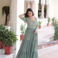 Embroidered Faux Blooming Anarkali Gown Set
