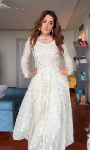 Embroidered Faux Blooming Anarkali Suit Set with Dupatta