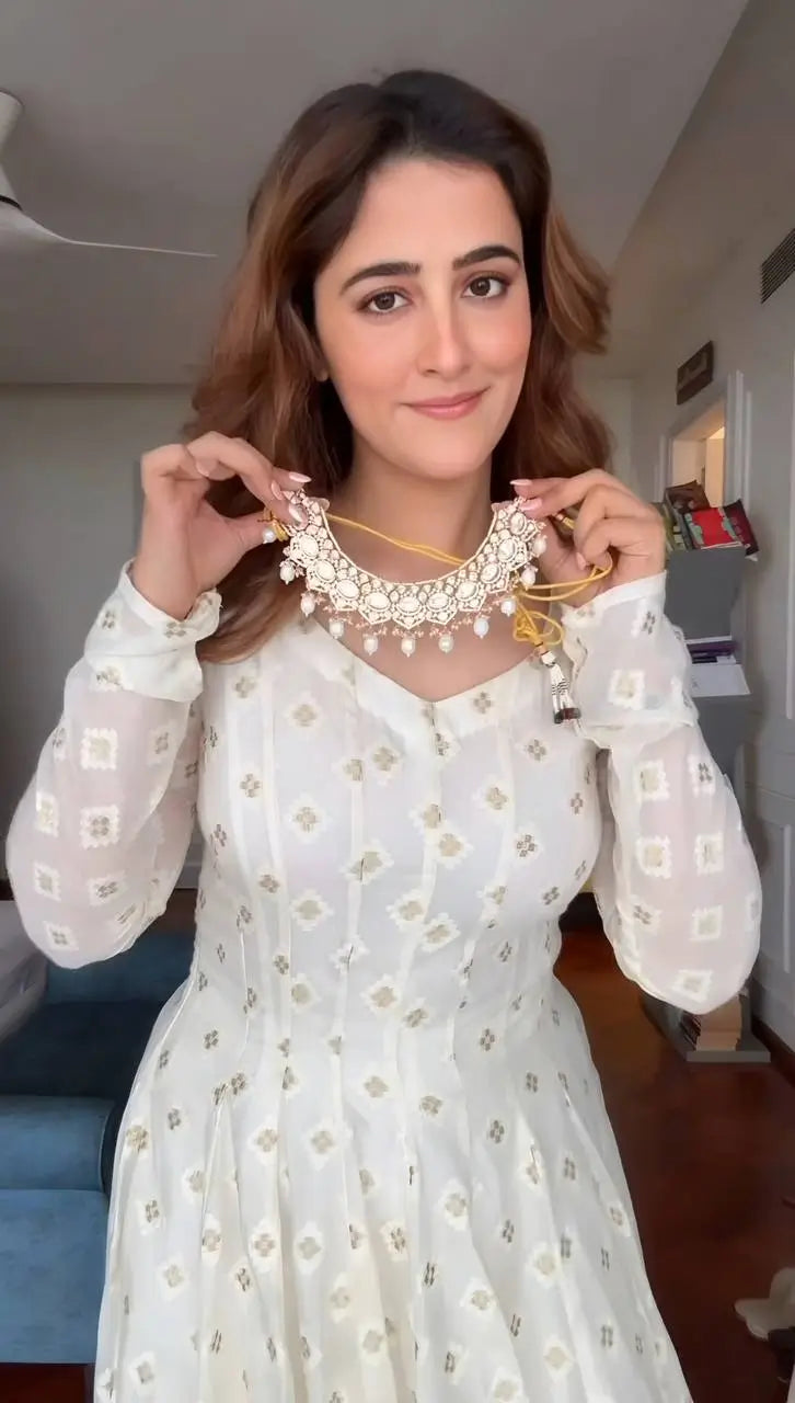 Embroidered Faux Blooming Anarkali Suit Set with Dupatta