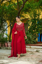 Embroidered Faux Blooming Anarkali Suit Set