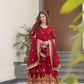 Embroidered Faux Blooming Gown with Dupatta