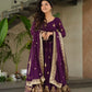 Embroidered Faux Blooming Gown with Dupatta