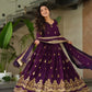 Embroidered Faux Blooming Gown with Dupatta