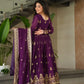 Embroidered Faux Blooming Gown with Dupatta