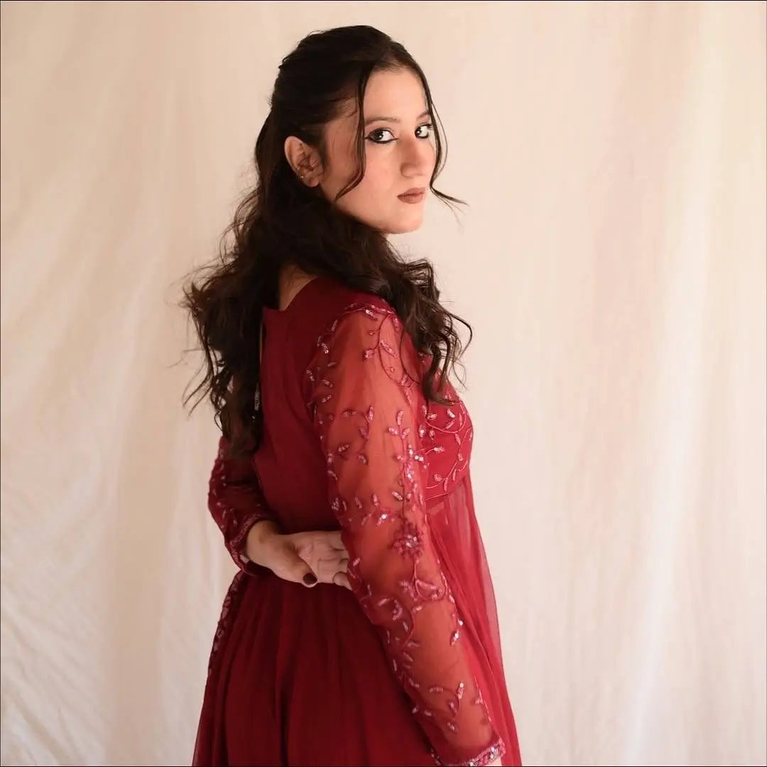 Embroidered Faux Blooming Sharara Set