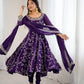 Embroidered Faux Georgette Anarkali Gown Set with Dupatta