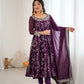 Embroidered Faux Georgette Anarkali Gown Set with Dupatta