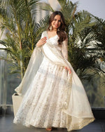 Embroidered Faux Georgette Anarkali Gown Set