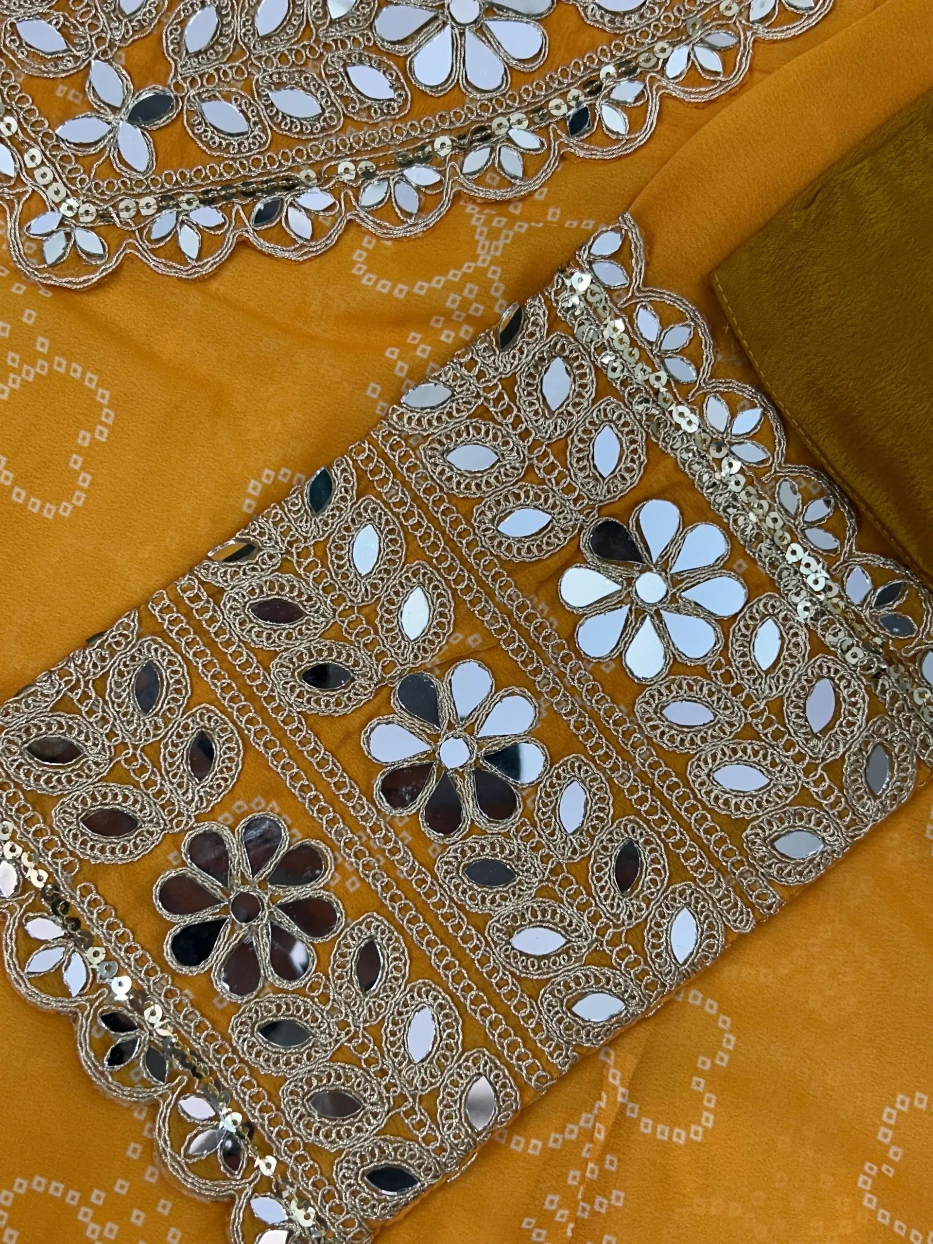Embroidered Faux Georgette Anarkali Kurti Pant Set with Bustier