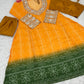 Embroidered Faux Georgette Anarkali Kurti Pant Set with Bustier
