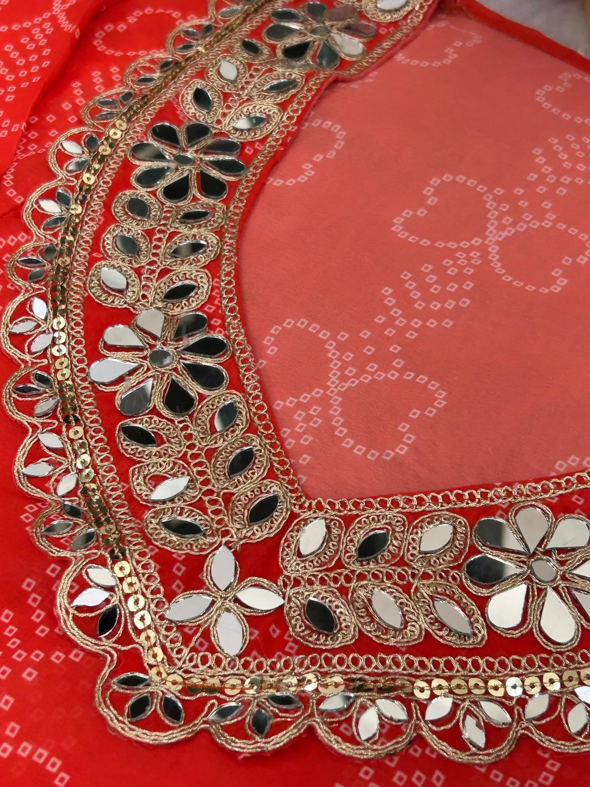 Embroidered Faux Georgette Anarkali Kurti Pant Set with Bustier