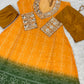 Embroidered Faux Georgette Anarkali Kurti Pant Set with Bustier