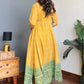 Embroidered Faux Georgette Anarkali Kurti Pant Set with Bustier