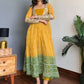 Embroidered Faux Georgette Anarkali Kurti Pant Set with Bustier