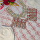 Embroidered Faux Georgette Anarkali Kurti Pant Set with Bustier