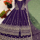 Embroidered Faux Georgette Anarkali Lehenga Set