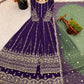 Embroidered Faux Georgette Anarkali Lehenga Set