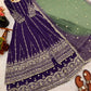 Embroidered Faux Georgette Anarkali Lehenga Set